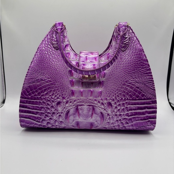 Brahmin Adrian Satchel Lilac Essence Melbourne Leather Bag - Picture 12 of 16